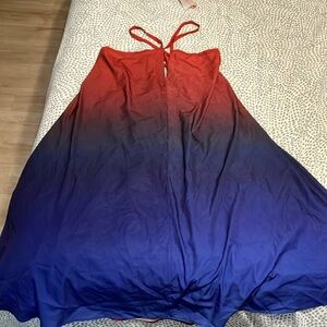 EUC Athleta Red and Blue Ombre Cover Up Dress